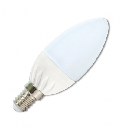 LED žárovka svíčka E14 C37 bílá 5W 440Lm - Ecolite
